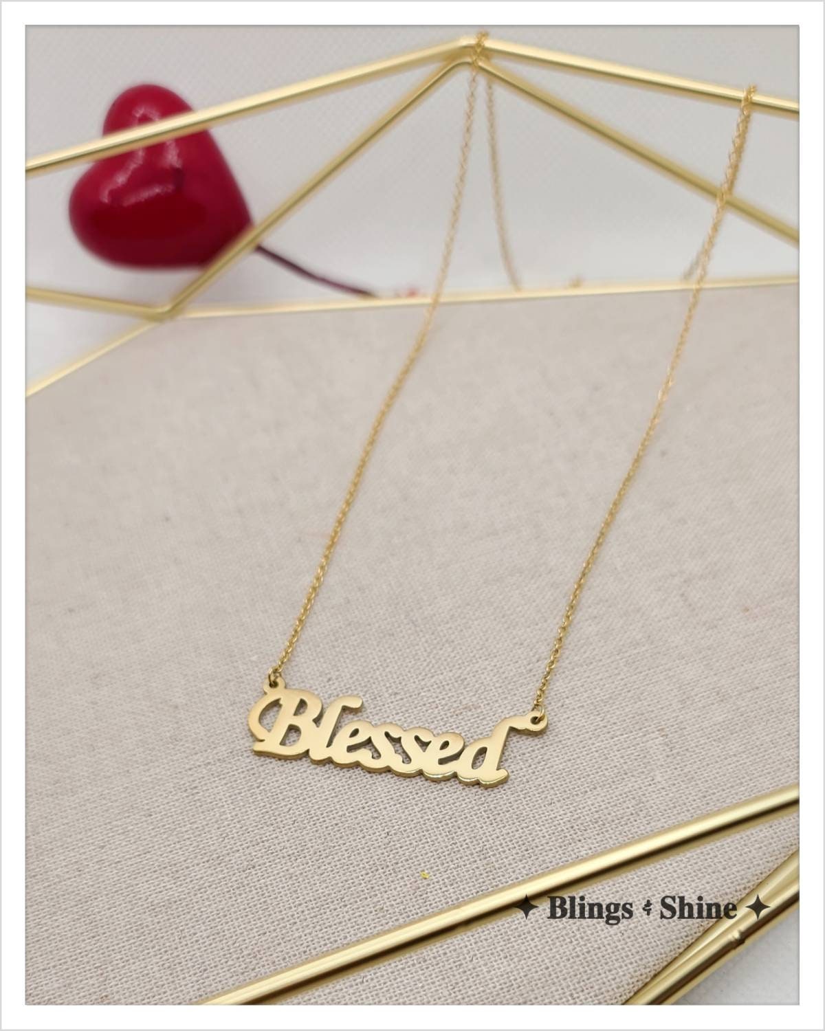 "Feeling BLESSED" Name Necklace