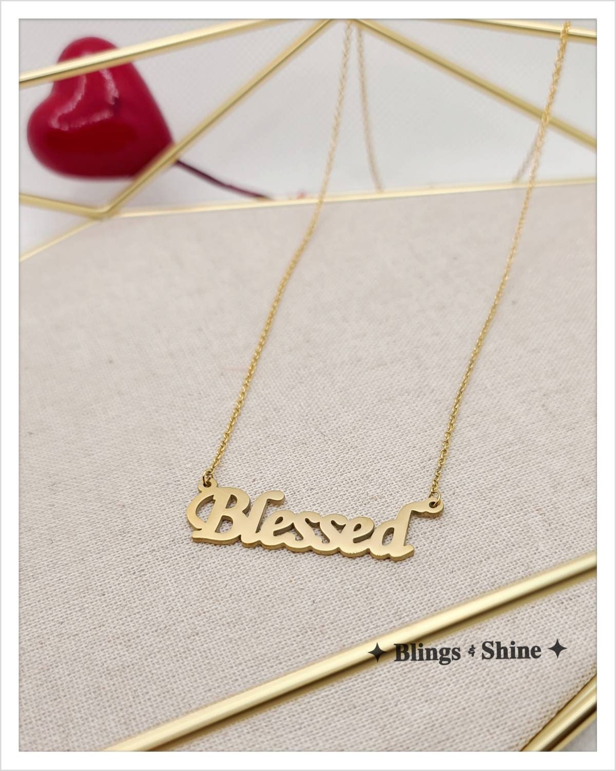 "Feeling BLESSED" Name Necklace