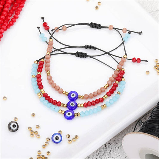 Evil Eye crystal beaded bracelet