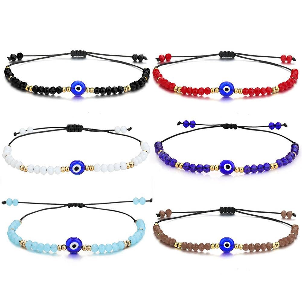 Evil Eye crystal beaded bracelet