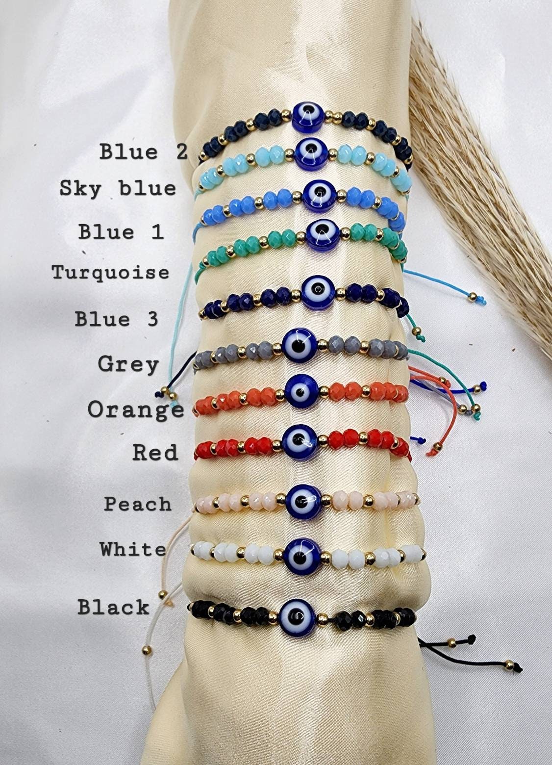 Evil eye Multicolor Crystal adjustable bracelets