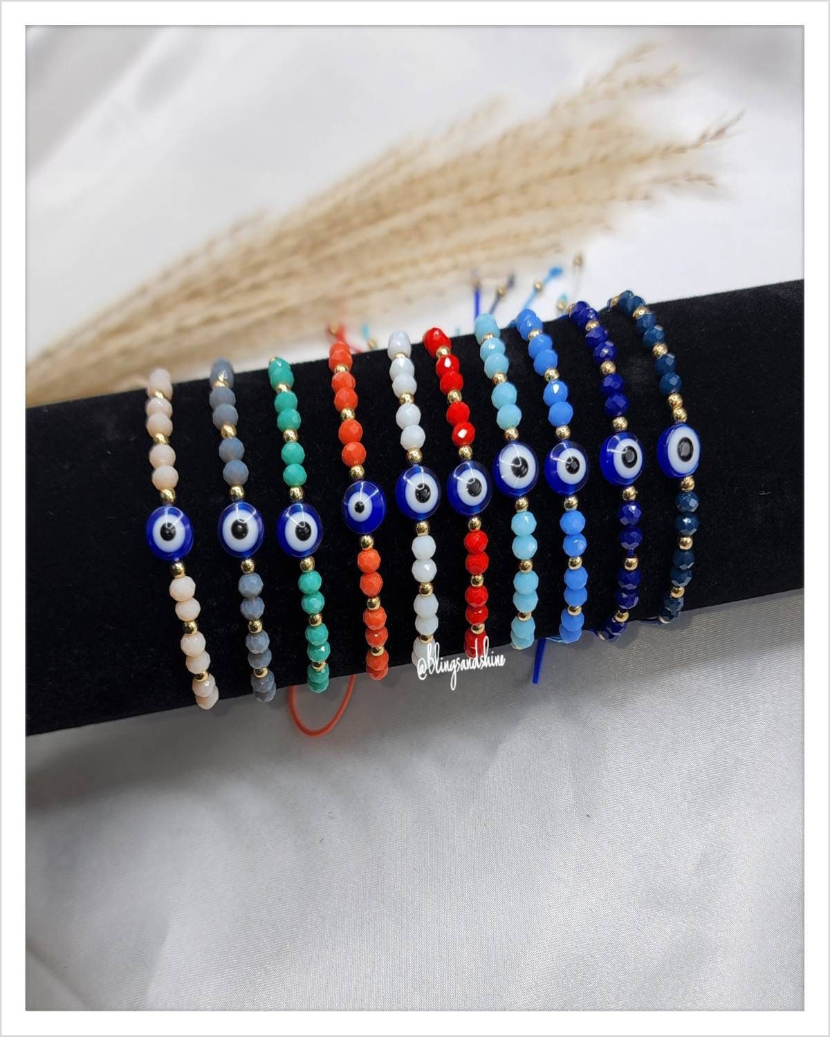 Evil eye Multicolor Crystal adjustable bracelets