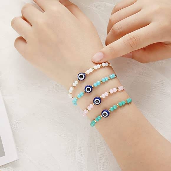 Evil eye Multicolor Crystal adjustable bracelets