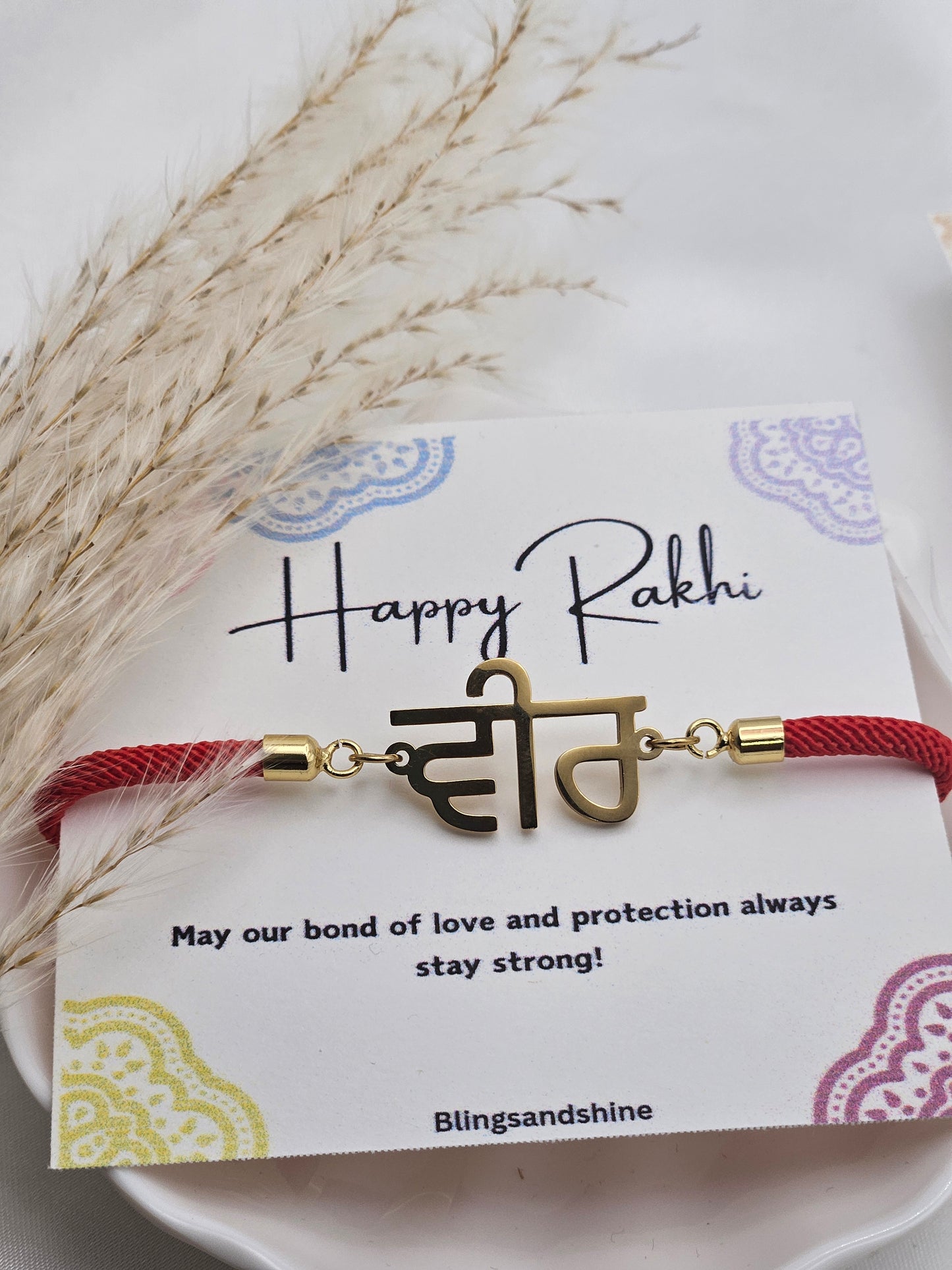 Gold plated Adjustable rakhri/ Rakhi