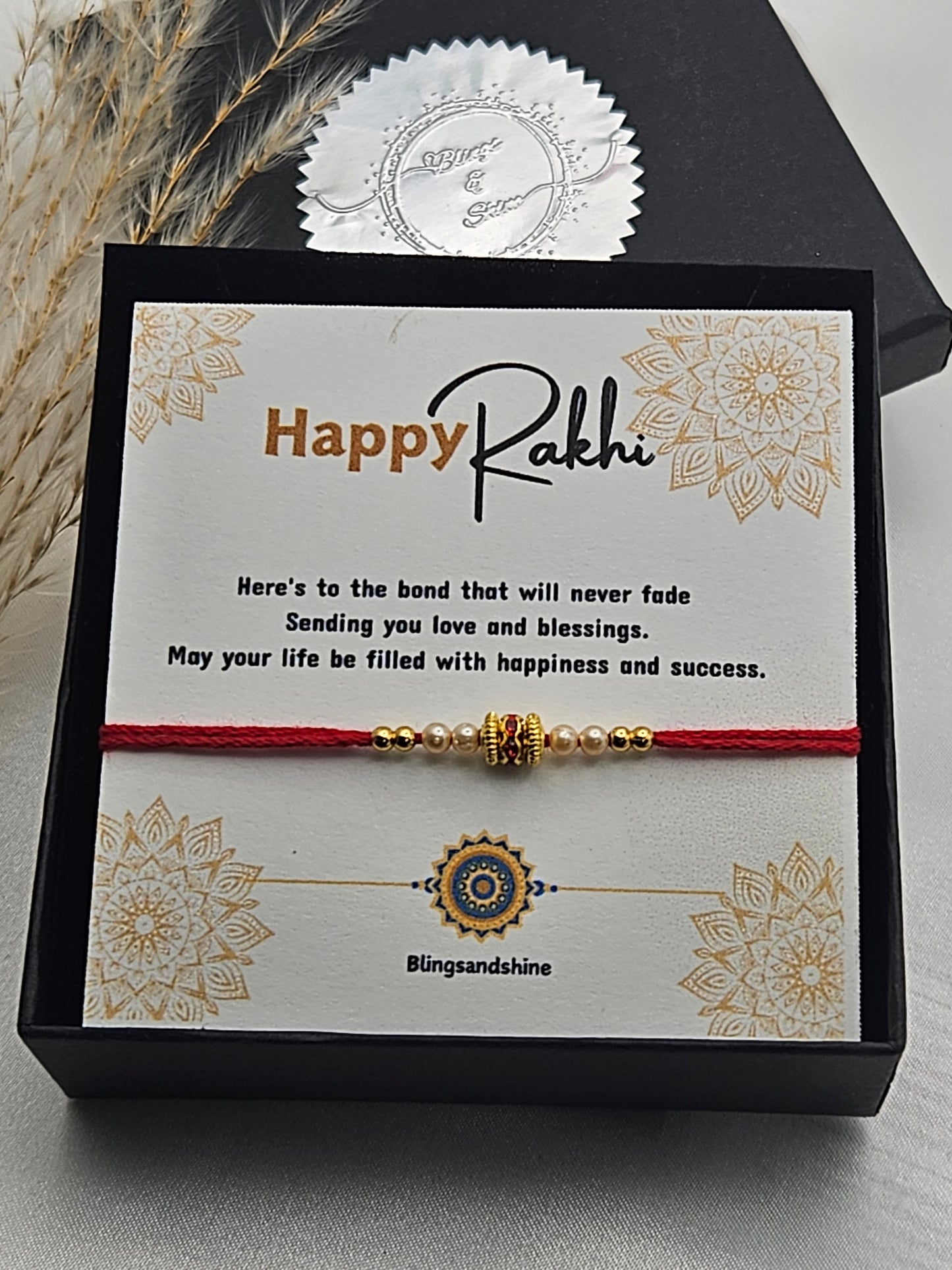 Pearl beaded simple Rakhi | simple Rakhri